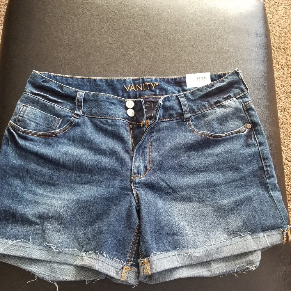 Dark wash jean shorts